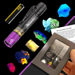 Rubin 9 Fluoreszkáló ásvány ajándékcsomag (6 db ásvány + UV lámpa)