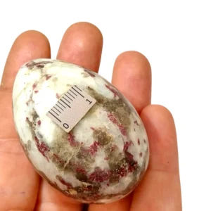 Rubellit, füstkvarc, földpát tojás 5,5 cm